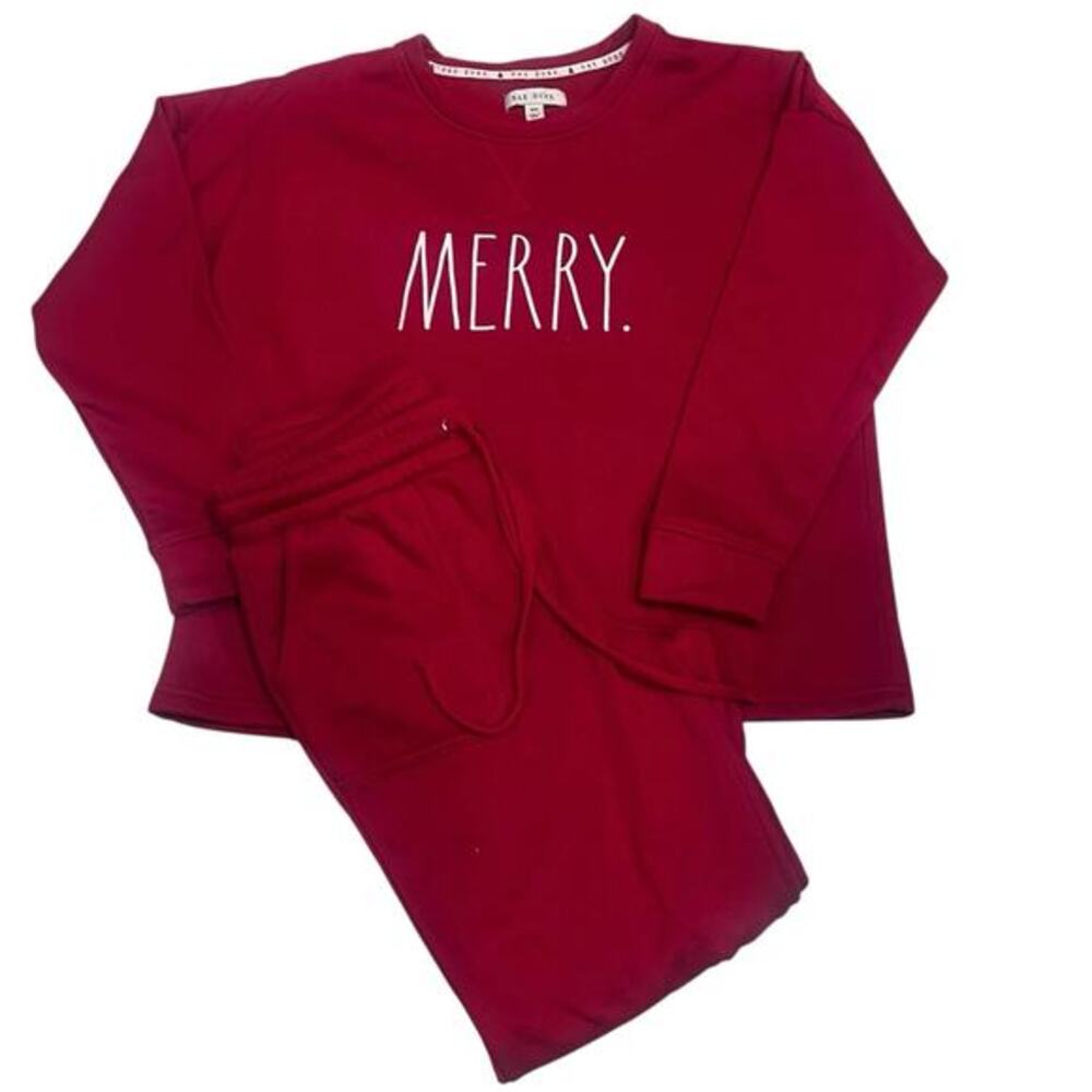 Rae Dunn Red Merry Pajama Lounge Set Medium - Picture 1 of 6